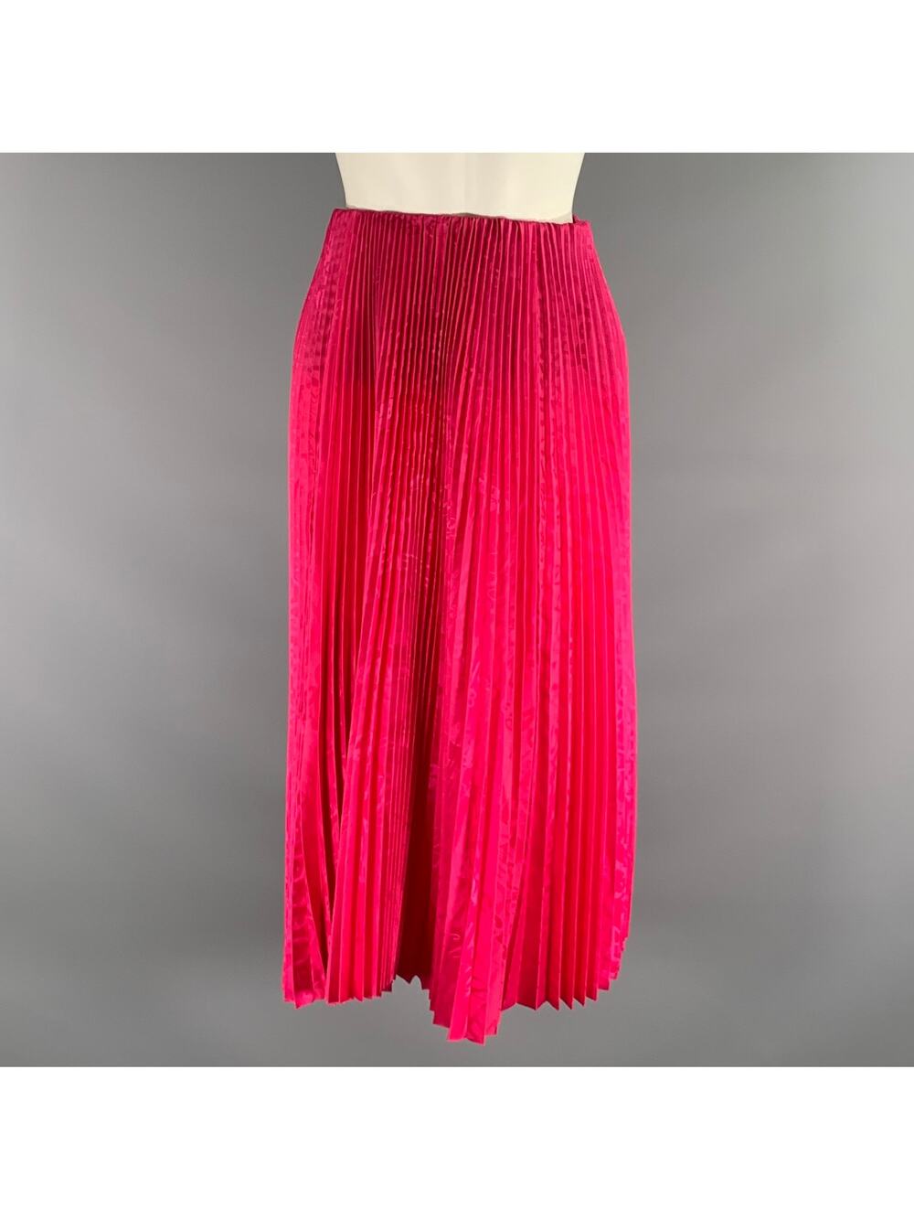 BALENCIAGA Size XS Pink Fuchsia Polyester Pleated A Line Skirt